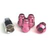 (4) 12x1.5 ACORN SPLINE LUG NUTS WHEELS RIMS LOCKS ANTI-THEFT W/KEY PINK