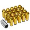 GOLD 50MM ALUMINUM WHEEL RIM LOCK ACORN TUNER LUG NUT+KEY IS250/GS460/RX350