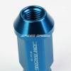 20X RACING RIM 50MM OPEN END ANODIZED WHEEL LUG NUT+ADAPTER KEY LIGHT BLUE