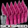 24 SPIKED ALUMINUM EXTENDED LOCKING LUG NUTS FOR WHEELS/RIMS 12X1.5 PINK L18 #1 small image