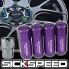 SICKSPEED 4 PC PURPLE CAPPED 60MM EXTENDED TUNER LOCKING LUG NUTS 1/2x20 L25 #1 small image
