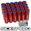 SICKSPEED 24 RED/BLUE CAPPED ALUMINUM EXTENDED 60MM LOCKING LUG NUTS 1/2x20 L23