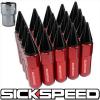 SICKSPEED 20 RED/BLACK SPIKED EXTENDED 60MM LOCKING LUG NUTS WHEELS 14X1.5 L19 #1 small image