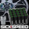 20 BLACK/GREEN CAPPED ALUMINUM 60MM EXTENDED TUNER LOCKING LUG NUTS 12X1.5 L17 #1 small image