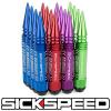 SICKSPEED 16 PC RAINBOW 5 1/2&#034; LONG SPIKED STEEL LOCKING LUG NUTS 12X1.5 L16