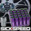 20 PURPLE/GREEN CAPPED ALUMINUM EXTENDED 60MM LOCKING LUG NUTS WHEEL 12X1.5 L07