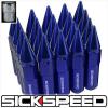 SICKSPEED 20 PC BLUE SPIKED EXTENDED 60MM LOCKING LUG NUTS WHEEL/RIM 14X1.5 L19 #1 small image