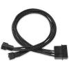 PQ481 Nanoxia 4-Pin Molex to 2 x 3-Pin Adaptor 30 cm Single Sleeve Int PC Cable