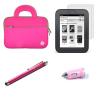 9&#034; Sleeve Screen Protector, USB Car Adapter, Stylus for Nook Simple Touch (Pink)