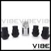 (4) 12X1.25 BLACK ACORN WHEEL LUG NUT LOCKS SET OF 4