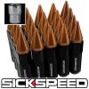 SICKSPEED 20 PC BLACK/ORANGE SPIKED EXTENDED LOCKING 60MM LUG NUTS 14X1.5 L19