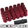 SICKSPEED 24 PC RED STEEL LOCKING HEPTAGON SECURITY LUG NUTS LUGS 12X1.25 L13