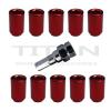 10 Piece Red Chrome Tuner Lugs Nuts | 12x1.25 Hex Lugs | Key Included