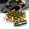 M12 x 1.5MM GOLD ACORN LUG NUTS WHEEL TUNER RACING 20 PIECES + KEY LOCK 20 PIECE