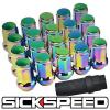 SICKSPEED 20 PC NEO CHROME LOCKING HEPTAGON SECURITY LUG NUTS WHEELS 12X1.25 L12