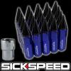 20 BLUE/BLACK SPIKED ALUMINUM EXTENDED 60MM LOCKING LUG NUTS WHEELS 12X1.5 L17 #1 small image