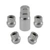 Chrome Open End Locking Lug Kit 12x1.5 Threads | 4 Lugs 1 Key | Wheel Locks