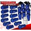 (20 PIECES) UNIVERSAL M12x1.25 ALUMINUM TUNER WHEEL LUG NUTS BLUE + LOCKING KEY