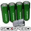 SICKSPEED 4 PC GREEN/POLISHED CAPPED 60MM EXTENDED LOCKING LUG NUTS 1/2X20 L25 #1 small image