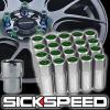 20 POLISHED/GREEN CAP ALUMINUM EXTENDED 60MM LOCKING LUG NUTS WHEELS 12X1.5 L07