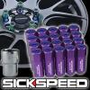 20 PURPLE/BLUE CAPPED ALUMINUM EXTENDED 60MM LOCKING LUG NUTS WHEELS 12X1.5 L07