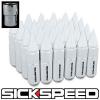 SICKSPEED 24 PC WHITE SPIKED ALUMINUM LOCKING TUNER LUG NUTS 1/2X20 L23