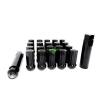 32 BLACK SPLINE LUG NUTS | 9/16 | DODGE MOPAR 2&#034; TALL | + LOCKING SECURITY KEY