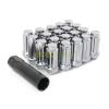 20pc 9/16&#034; Spline Silver Chrome Lug Nuts | Cone Seat | Long Closed End Locking