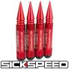 SICKSPEED 4 PC RED 5 1/2&#034; LONG SPIKED STEEL LOCKING LUG NUTS FOR RIMS 12X1.5 L20 #1 small image