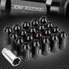 FOR CORVETTE MALIBU IMPALA 20 PCS M12 X 1.5 50MM LUG NUT+ADAPTER KEY BLACK