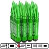 SICKSPEED 16 PC GREEN 5 1/2&#034; LONG SPIKED STEEL LOCKING LUG NUTS 12X1.25 L11