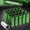 FOR DTS STS DEVILLE CTS 20 PCS M12 X 1.5 ALUMINUM 60MM LUG NUT+ADAPTER KEY GREEN #1 small image