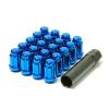 MUTEKI BLUE CLOSED END SPLINE TUNER LOCK LUG NUTS 20PCS 12X1.25 ACORN WHEEL RIM