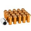 20X M12 X 1.5 LOCKING LUG RACING RIM/WHEEL ACORN TUNER LOCK NUTS+KEY ORANGE