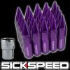 20 PURPLE SPIKED ALUMINUM EXTENDED 60MM LOCKING LUG NUTS WHEELS/RIMS 12X1.5 L17