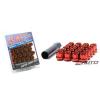 SPLINE 21mm MUTEKI WHEEL LOCK LUG NUT 12x1.5 M12 P1.5 RED OPEN END w/ key a