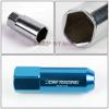 20 PCS M12 X 1.5 ALUMINUM ACORN TUNER LUG NUT/WHEEL LOCK+ADAPTER KEY LIGHT BLUE