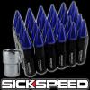 SICKSPEED 24 BLACK/BLUE SPIKED ALUMINUM LOCKING 60MM LUG NUTS WHEELS 12X1.25 L13