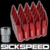 20 RED/RED SPIKED ALUMINUM EXTENDED 60MM LOCKING LUG NUTS WHEELS/RIMS 12X1.5 L17 #1 small image