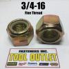 (Qty 10) 3/4-16 Fine Grade 8 Nylon Insert Lock Nuts Nylock Yellow Zinc Plated