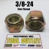 (Qty 100) 3/8-24 Fine Grade 8 Nylon Insert Lock Nuts Nylock Yellow Zinc Plated