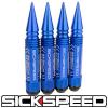 SICKSPEED 4 PC BLUE 5 1/2&#034; SPIKED STEEL EXTENDED LOCKING LUG NUTS FOR WHEEL 14X2 #1 small image
