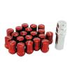 Car M12 1.5mm Steel Racing Wheel Lug Lock Gear Nuts With Installation Tools Red