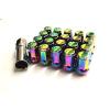 NNR CLOSED ENDED HEPTAGON LUG NUT LOCK SET NEOCHROME 12X1.25MM 20 PIECES