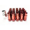 Z RACING RED STEEL 16 + 4 LOCKS LUG NUTS 12X1.5MM OPEN EXTENDED 17MM KEY TUNER #1 small image