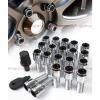 20 Pcs M14 X 1.5 Black Wheel Lug Nut Bolt With Security Cap +Key+Socket For Audi