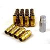 NNR PERFORMANCE EXTENDED STEEL LUG NUTS W/ LOCK FOR HONDA AND ACURA 12X1.5 GOLD #1 small image