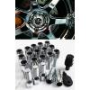 20 Pcs M14 X 1.5 Chrome Wheel Lug Nut Bolts W/ Black Lock Caps+Key+Socket For VW