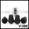 (4) 14X1.5 M14X1.5 BLACK EXT ACORN WHEEL LUG NUT LOCKS SET OF 4