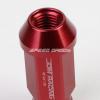 20X RACING RIM 50MM OPEN END ANODIZED WHEEL LUG NUT+ADAPTER KEY RED